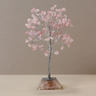 Arbre à Pierres Précieuses avec Base en Orgonite - 160 Pierres - Quartz rose