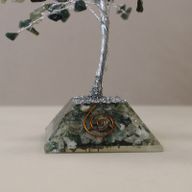 Arbre à Pierres Précieuses avec Base en Orgonite - 160 Pierres - Agate mousse