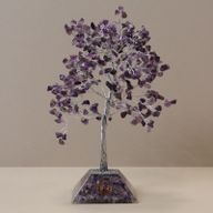 Arbre à Pierres Précieuses avec Base en Orgonite - 320 Pierres - Améthyste