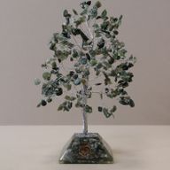 Arbre à Pierres Précieuses avec Base en Orgonite - 320 Pierres - Agate mousse