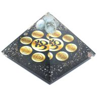 Pyramide d'orgonite - Chakra Om de minuit - 90 mm