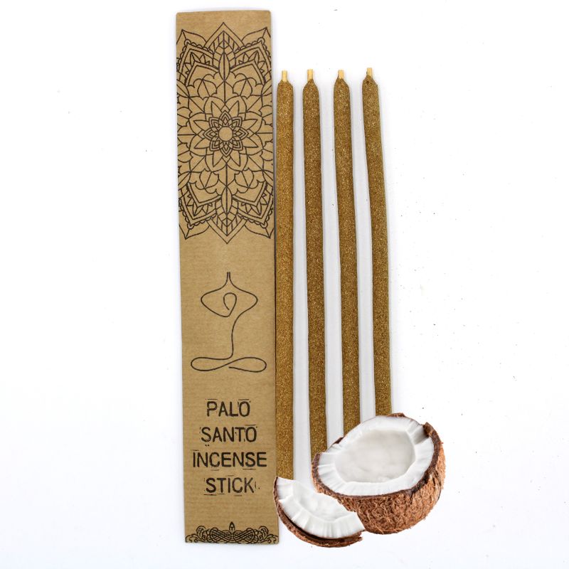 Set de 4 Bâtonnets d'Encens de Palo Santo - Noix de Coco