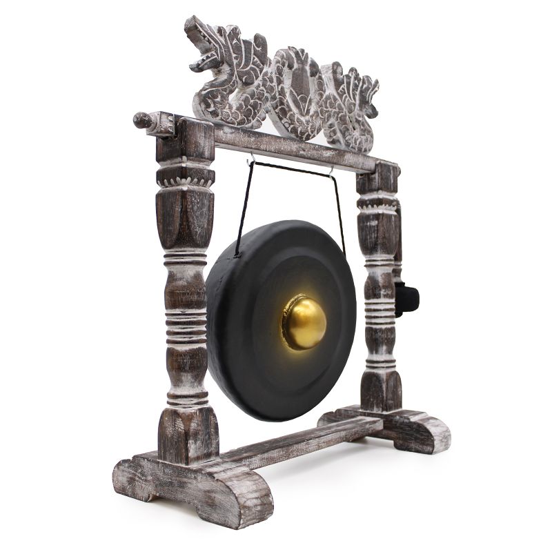 Petit Gong de Méditation avec Support - 25cm - Noir