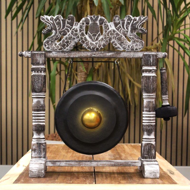 Petit Gong de Méditation avec Support - 25cm - Noir
