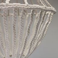 Grand Lustre Pendant en Macramé - Naturel