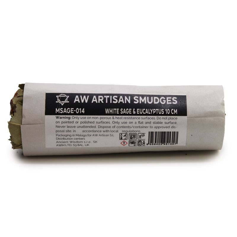 Batonnets de Sauge avec Emballage Kraft - Sauge Blanche & Eucalyptus 10 cm