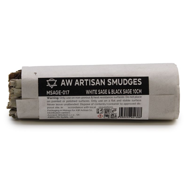 Batonnets de Sauge avec Emballage Kraft - Sauge Blanche & Sauge Noire 10cm