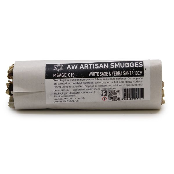 Batonnets de Sauge avec Emballage Kraft - Sauge Blanche & Yerba Santa 10cm