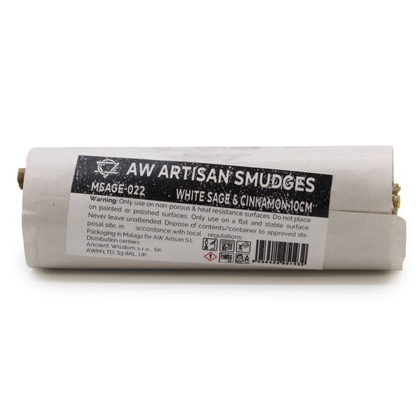 Batonnets de Sauge avec Emballage Kraft - Sauge Blanche & Cannelle 10cm