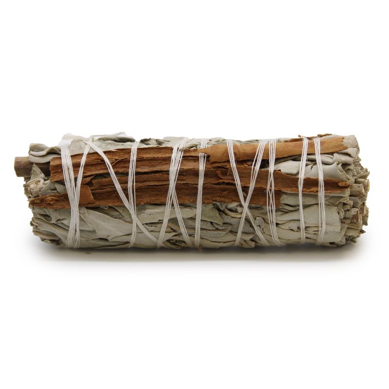 Batonnets de Sauge avec Emballage Kraft - Sauge Blanche & Cannelle 10cm