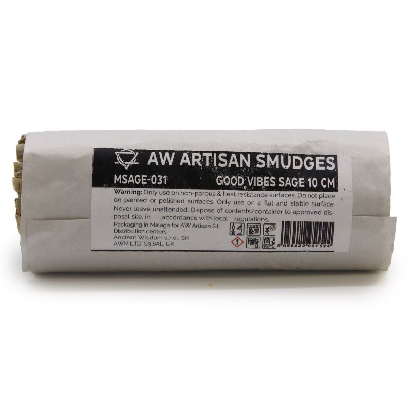 Batonnets de Sauge avec Emballage Kraft - Sauge de Bonne Vibration 10 cm