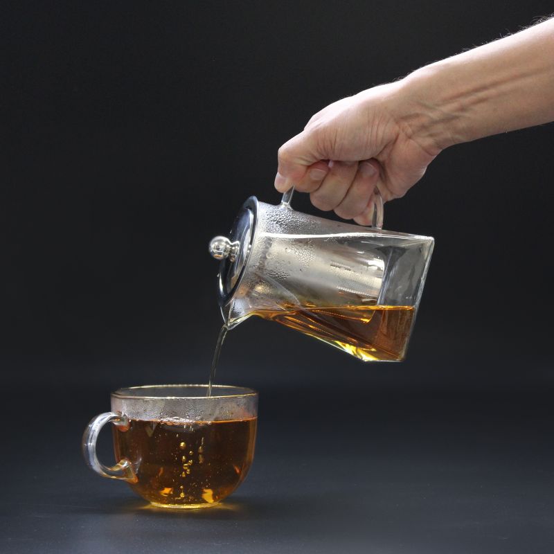 Théière en verre avec infuseur - Forme Tour - 780 ml