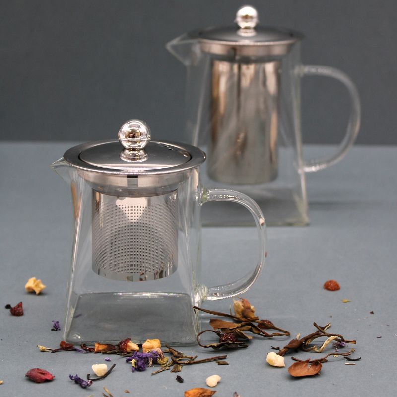 Théière en verre avec infuseur - Forme Tour - 350 ml