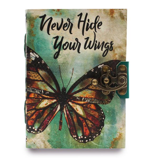 Carnet de Notes en Cuir "Never Hide Your Wings" (18x13 cm)