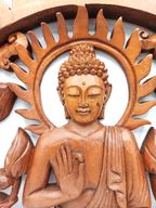 Panel en Bois - Buddha & Lotus - 40cm