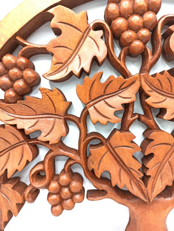 Panel en Bois - Arbre de Vie Raisin - 40cm