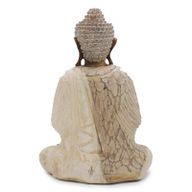 Statue de Bouddha Blanc Délavé - Bienvenue - 40cm