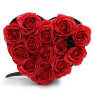 Coffret Cadeau de Fleurs de Savon - 13 Roses Rouges - Coeur