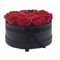 Coffret Cadeau de Fleurs de Savon - 14 Roses Rouges - Rond