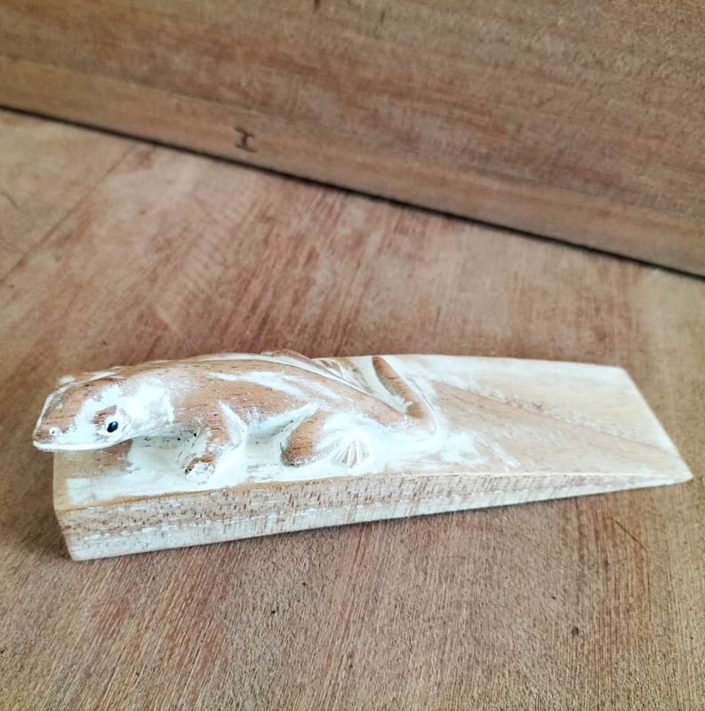 Cale-Porte Sculpté à la Main - Gecko