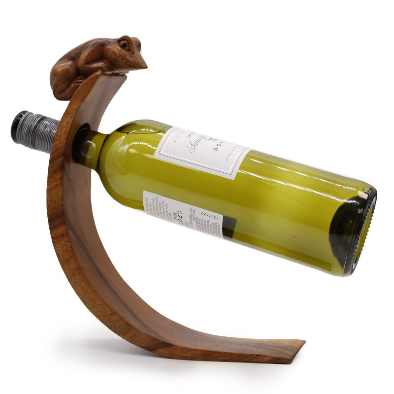 Porte-Bouteille en Bois - Grenouille