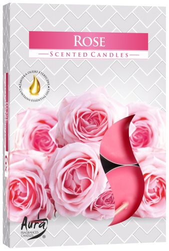 Set de 6 Bougies Chauffe Plat Parfumées - Rose