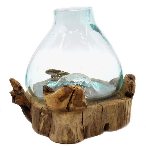 Grand aquarium en verre fondu de 3,7 litres (avec cavité lumineuse) - 30 cm (prise UK)