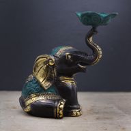 Moyen Porte-Bougie / Porte-Encens - Éléphant