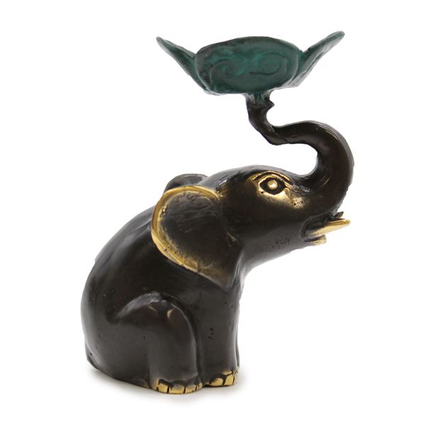 Petit Porte-Bougie / Porte-Encens - Éléphant