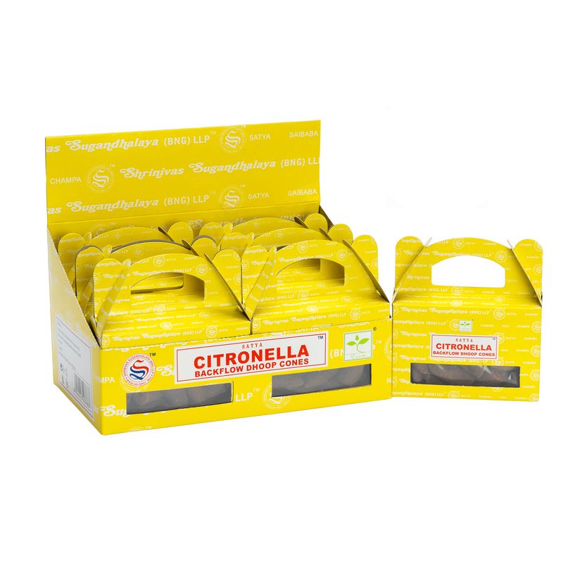 Boîte de 6 - Satya Citronnelle Backflow Dhoop Cône