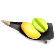 Ensemble de Bols à Fruits en Feuille de Noix de Coco - Chocolat