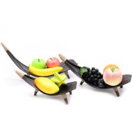 Ensemble de Bols à Fruits en Feuille de Noix de Coco - Chocolat