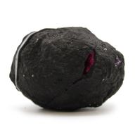 Géodes de calcite colorées - Roche noire - Rouge foncé