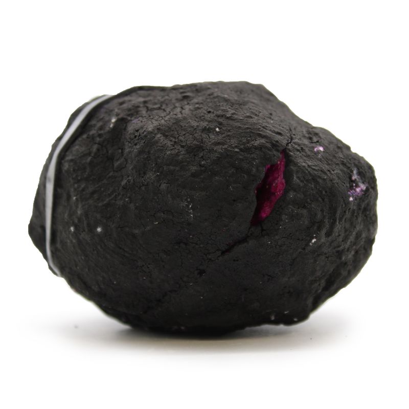 Géodes de calcite colorées - Roche noire - Rouge foncé
