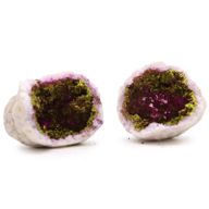 Géodes de calsite colorées - Roche naturelle - Rose et or