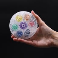 Moyenne Plaque de Sélénite 10cm - Chakra - Couleur