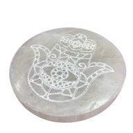 Moyenne Plaque de Sélénite 10cm - Hamsa