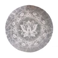 Moyenne Plaque de Sélénite 10cm - Mandala Design