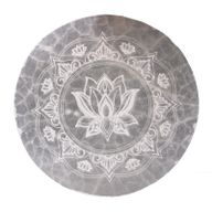 Moyenne Plaque de Sélénite 10cm - Mandala Design