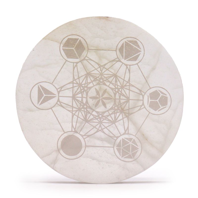 Grande Plaque de Sélénite 18cm - Géométrie sacrée