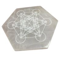 Plaque Hexagonale de Sélénite 18cm - Orientation et Décision