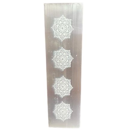 Plaque de Sélénite Plate 15cm - Mandala