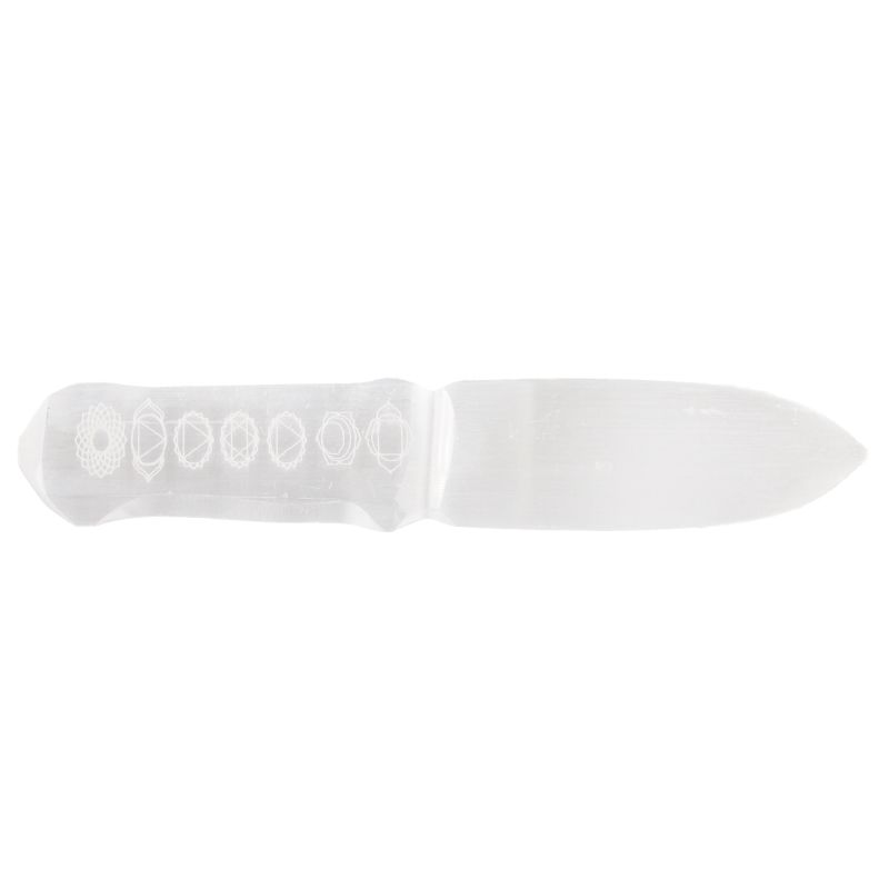 Couteau de Rituel en Sélénite - Chakra