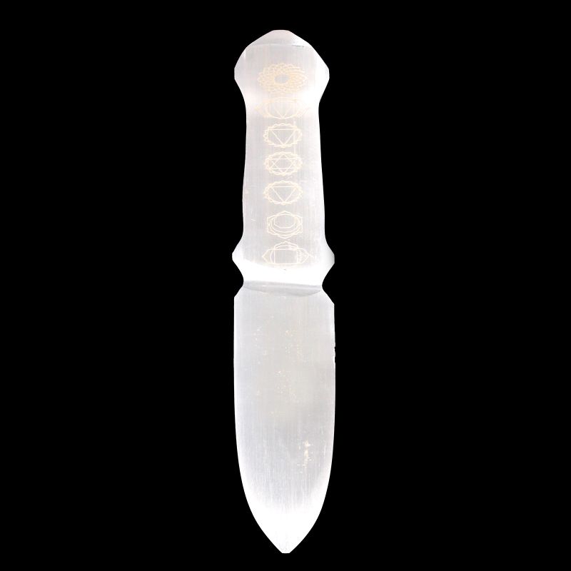 Couteau de Rituel en Sélénite - Chakra