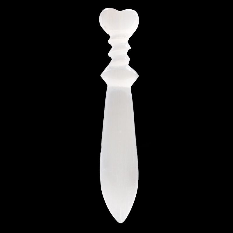 Couteau de Rituel en Sélénite - Spirale (25cm)