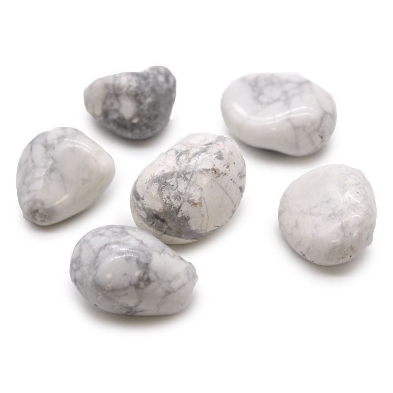 Grandes pierres africaines roulées - Howlite blanche - Magnésite