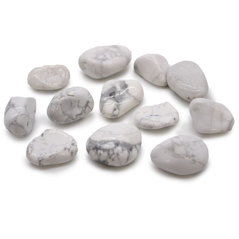 Pierres roulées africaines moyennes - Howlite blanche - Magnésite