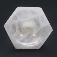 Bol hexagonal en sélénite - 10 cm