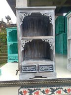 Meuble de Salle de Bain en Bois d'Albasia - Gris Délavé