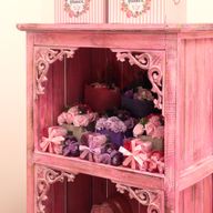 Meuble de Salle de Bain en Bois d'Albasia - Rose délavé